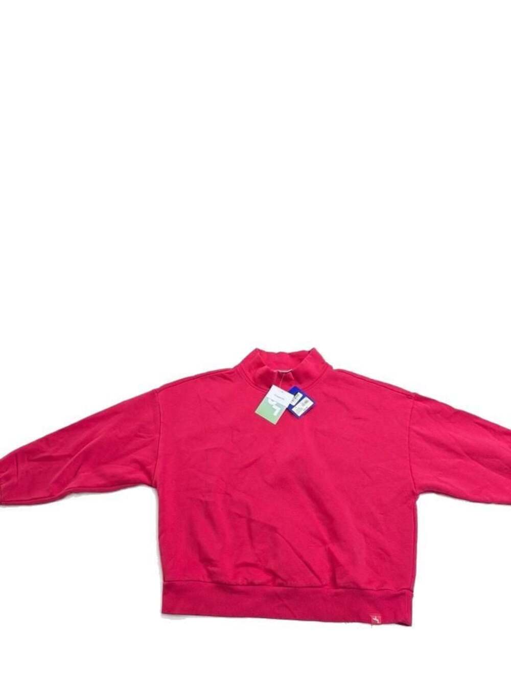 JoyLab Women's Mock Neck Cropped Fit Sweatshirt in Azalea Red